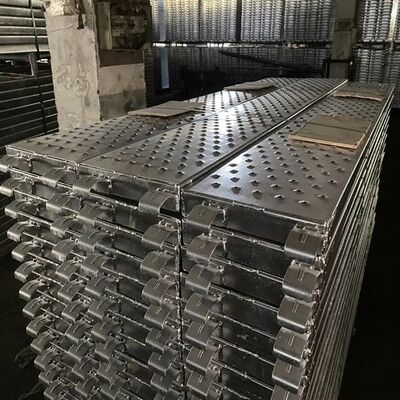 Width 200mm to 300mm steel plank with hook built from Q355B material providing and durable scaffolding platform support