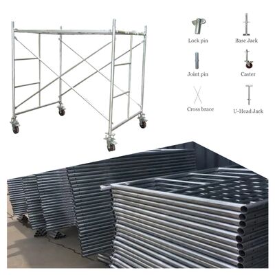 Industrial Building Tools Hot Dip Galvanized Movable H Frame Metal Scaffolding Parts