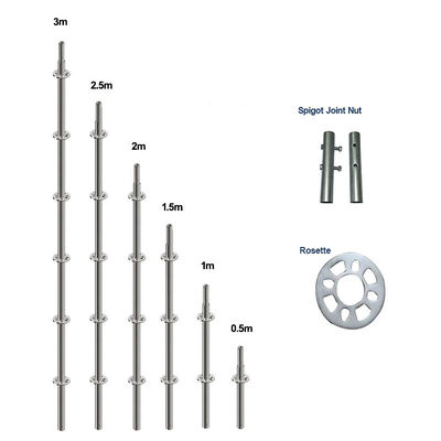 Pin Lock Scaffolding System Standard Post OD 48.3mm 3000mm Hot Dip Galvanized Steel